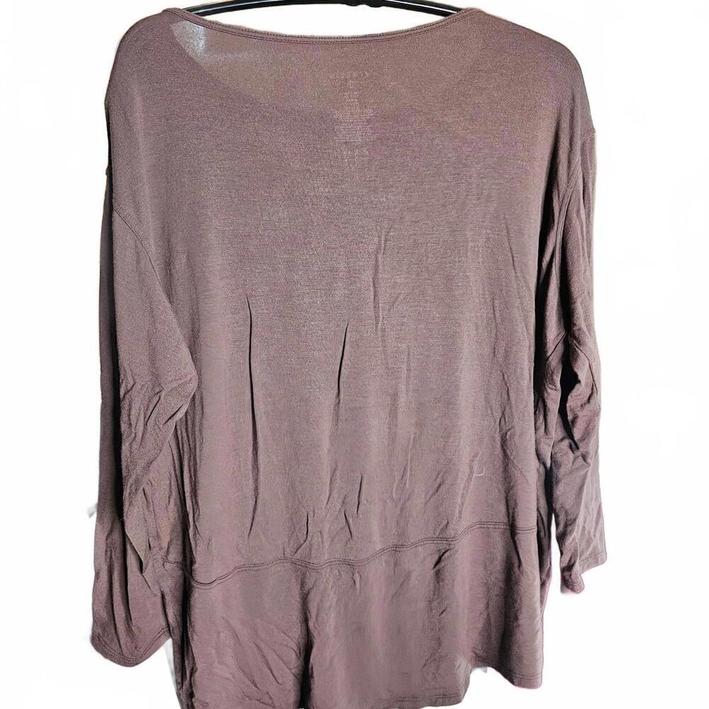Kinesis Brown Long Sleeve Modal Spandex Top Size Small